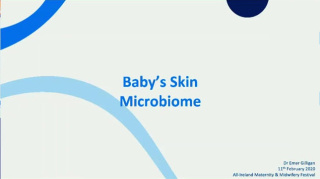 strona tytułowa prezentacji na temat mikrobiomu noworodka
