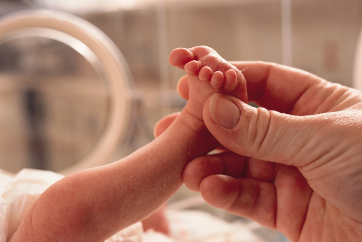 Larissa Lawrence with her premature baby