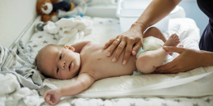 Baby on changing mat