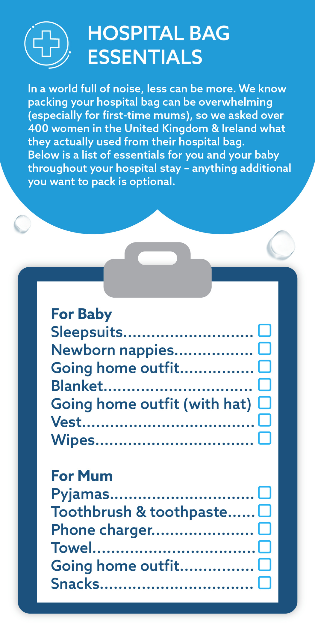 waterwipes hospital bag essentials