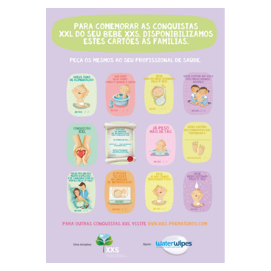 Prematurity Association & WaterWipes baby milestone card.