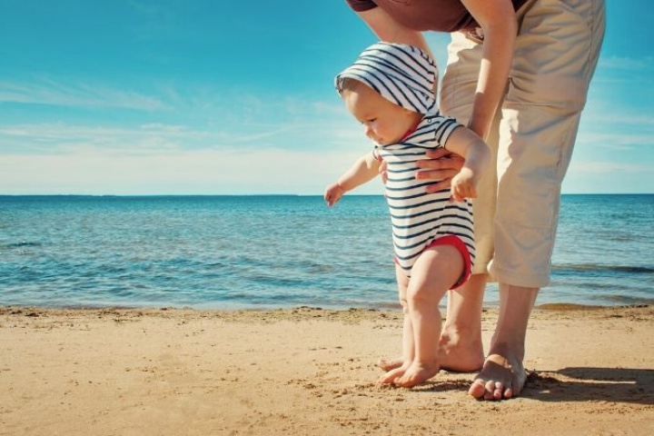 summer baby at beach