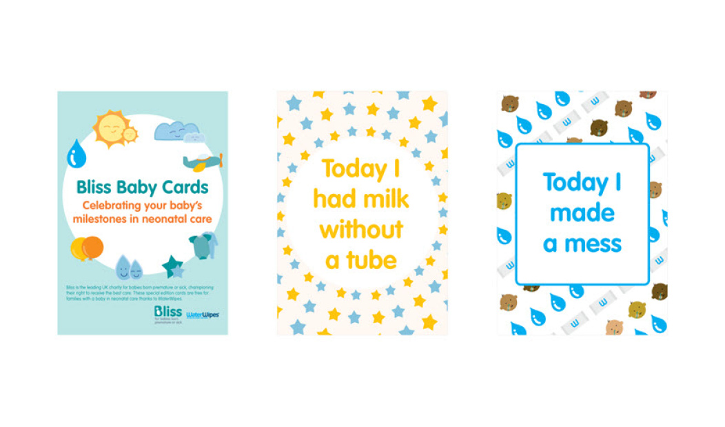 Bliss and WaterWipes baby milestone cards